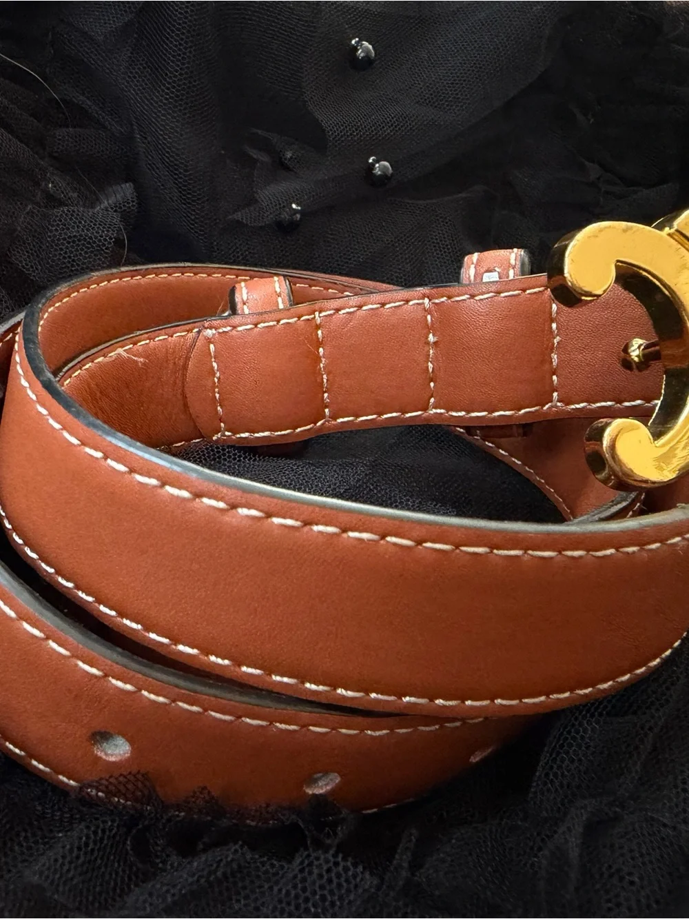 Brown leather belt